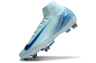 Nike Air Zoom Mercurial Superfly 10 Elite SG High-Tops Soccer Cleats - Jade/Blue/White