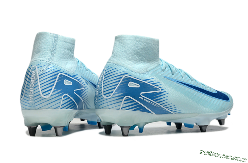 Nike Air Zoom Mercurial Superfly 10 Elite SG High-Tops Soccer Cleats - Jade/Blue/White 6