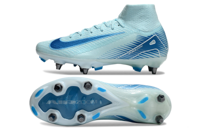 Nike Air Zoom Mercurial Superfly 10 Elite SG High-Tops Soccer Cleats - Jade/Blue/White