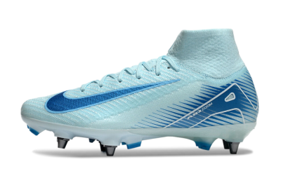 Nike Air Zoom Mercurial Superfly 10 Elite SG High-Tops Soccer Cleats - Jade/Blue/White
