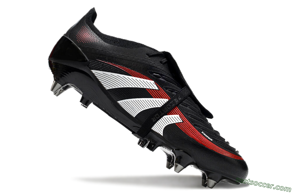Adidas Predator 25 Elite Foldover Tongue SG Low-Tops Soccer Cleats - Black/White/Red 4