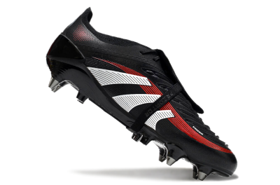 Adidas Predator 25 Elite Foldover Tongue SG Low-Tops Soccer Cleats - Black/White/Red