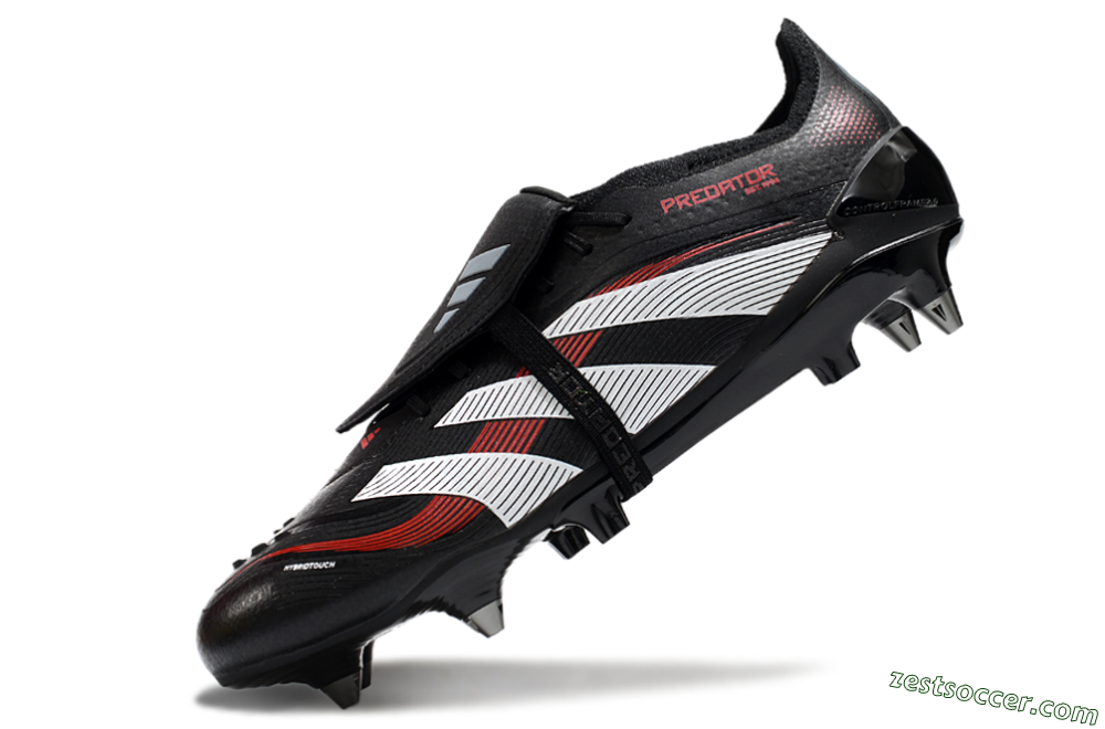 Adidas Predator 25 Elite Foldover Tongue SG Low-Tops Soccer Cleats - Black/White/Red 5
