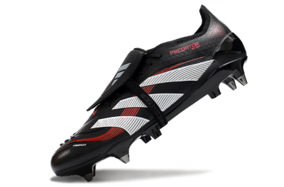 Adidas Predator 25 Elite Foldover Tongue SG Low-Tops Soccer Cleats - Black/White/Red