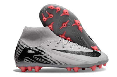 Nike Air Zoom Mercurial Superfly 10 Academy AG High-Tops Soccer Cleats - Grey/Black/Red