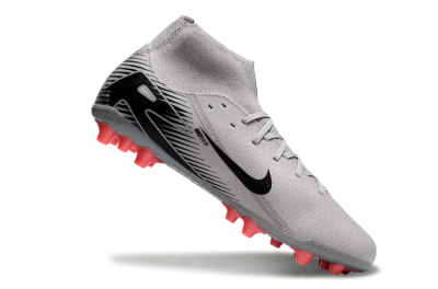 Nike Air Zoom Mercurial Superfly 10 Academy AG High-Tops Soccer Cleats - Grey/Black/Red