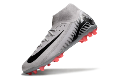 Nike Air Zoom Mercurial Superfly 10 Academy AG High-Tops Soccer Cleats - Grey/Black/Red