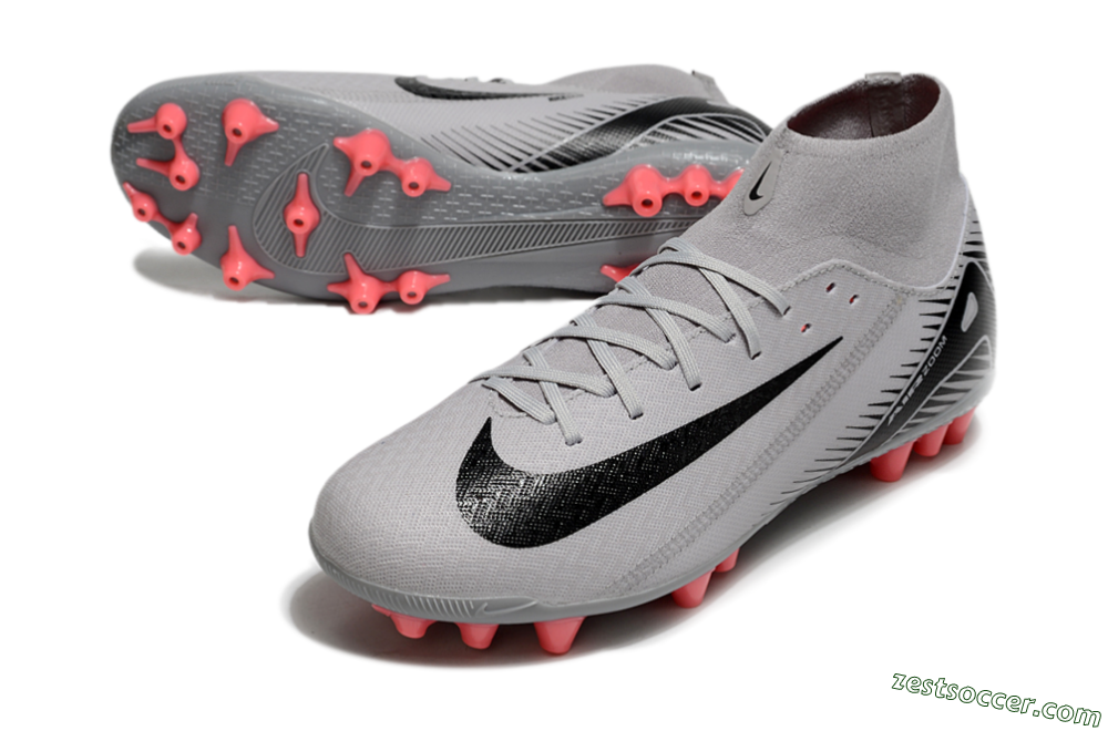 Nike Air Zoom Mercurial Superfly 10 Academy AG High-Tops Soccer Cleats - Grey/Black/Red 3