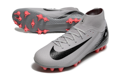 Nike Air Zoom Mercurial Superfly 10 Academy AG High-Tops Soccer Cleats - Grey/Black/Red