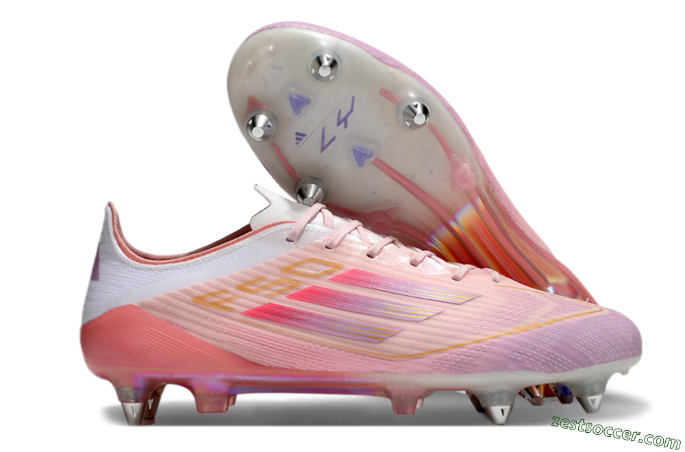 Adidas F50 Elite SG Low-Tops Soccer Cleats - Pink/Gold/White 0