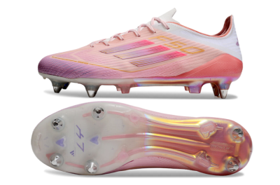 Adidas F50 Elite SG Low-Tops Soccer Cleats - Pink/Gold/White