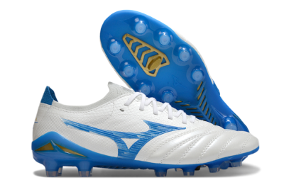 Mizuno Morelia Neo 4 FG Low-Tops Soccer Cleats - White/Blue