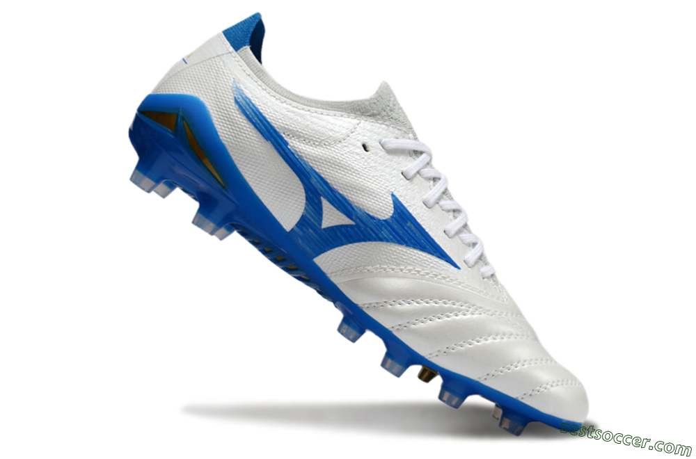 Mizuno Morelia Neo 4 FG Low-Tops Soccer Cleats - White/Blue 4