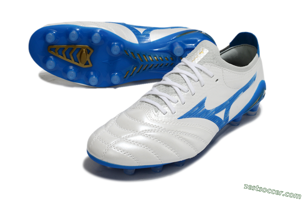 Mizuno Morelia Neo 4 FG Low-Tops Soccer Cleats - White/Blue 3