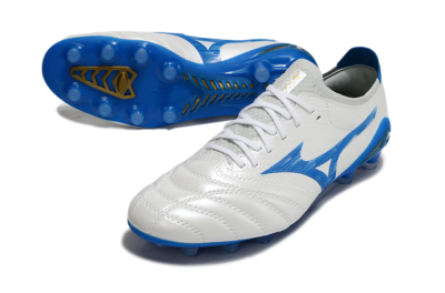 Mizuno Morelia Neo 4 FG Low-Tops Soccer Cleats - White/Blue