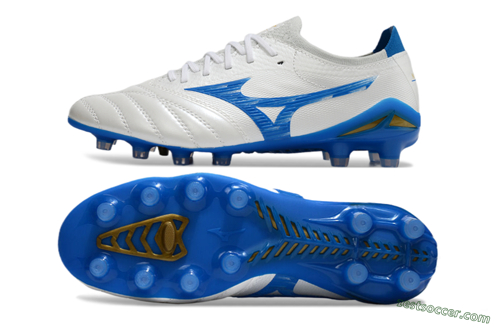 Mizuno Morelia Neo 4 FG Low-Tops Soccer Cleats - White/Blue 1