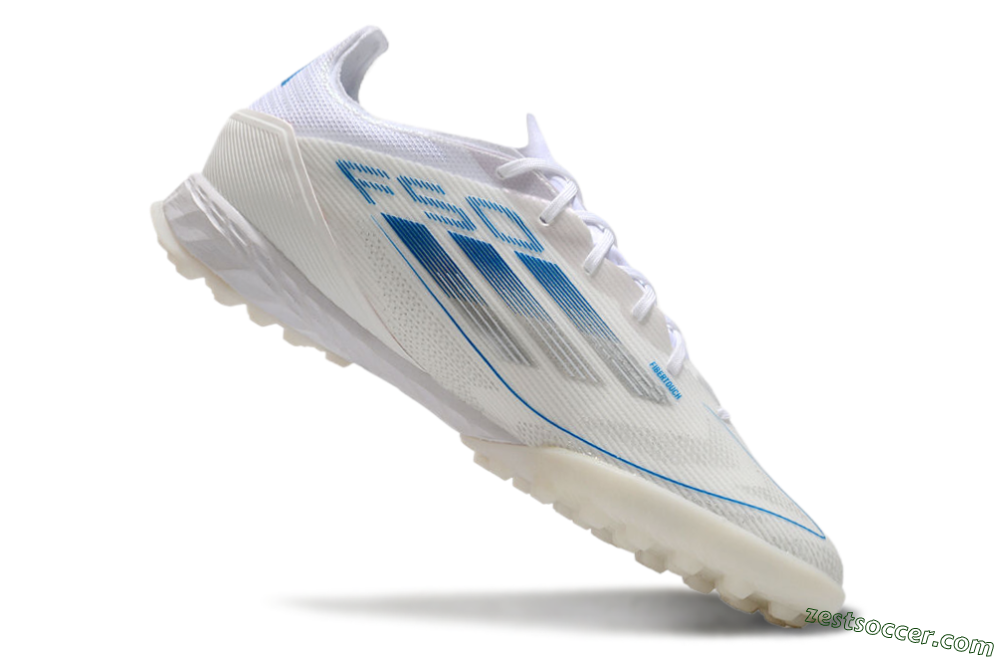 Adidas F50 Pro TF Low-Tops Soccer Shoes - White/Blue 4