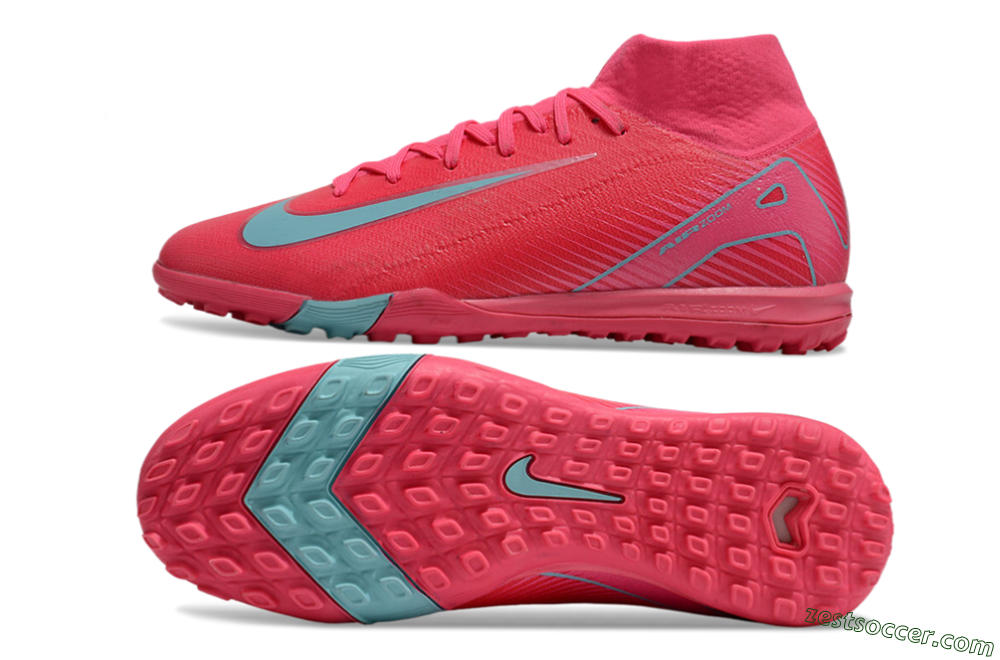 Nike Air Zoom Mercurial Superfly 10 Elite TF High-Tops Soccer Shoes - Red/Jade/White 1