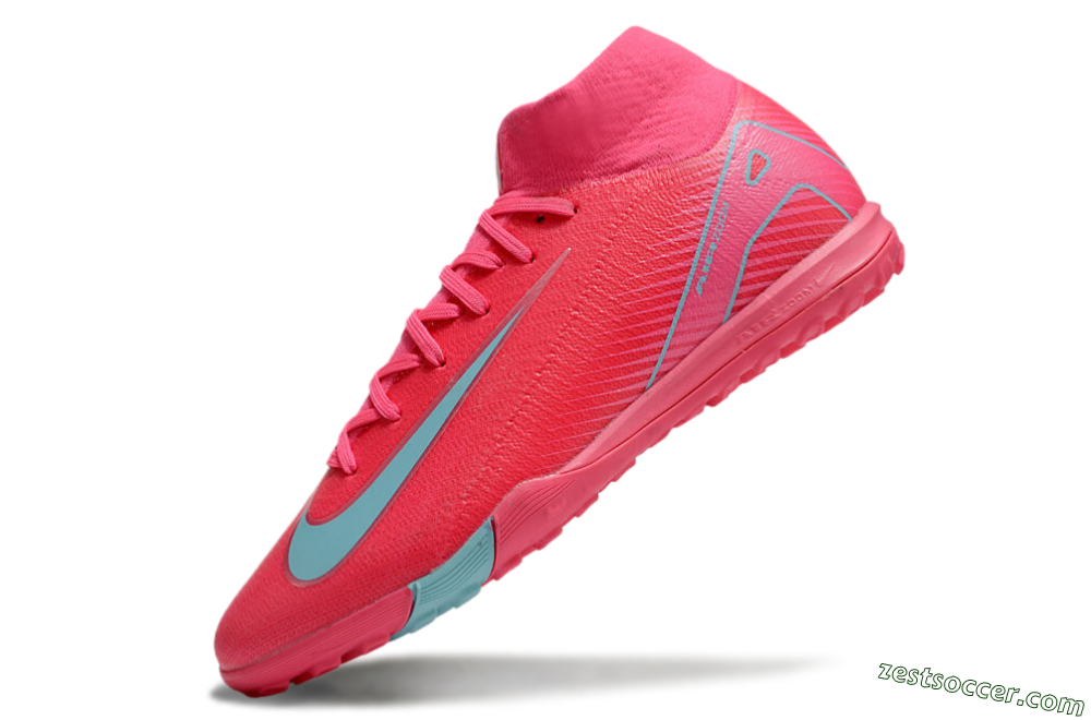 Nike Air Zoom Mercurial Superfly 10 Elite TF High-Tops Soccer Shoes - Red/Jade/White 5
