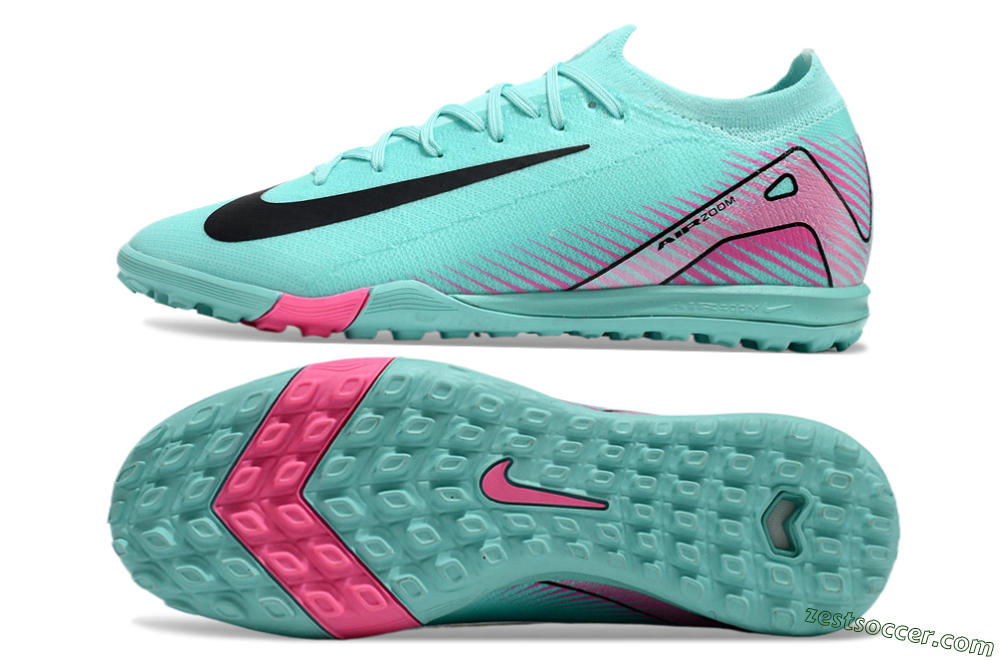 Nike Air Zoom Mercurial Vapor 16 Elite TF Low-Tops Soccer Shoes - Green/Pink/Black 6