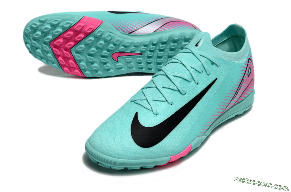 Nike Air Zoom Mercurial Vapor 16 Elite TF Low-Tops Soccer Shoes - Green/Pink/Black 3