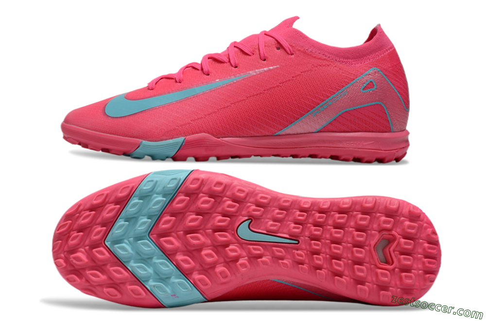 Nike Air Zoom Mercurial Vapor 16 Elite TF Low-Tops Soccer Shoes - Pink/Jade/White 1