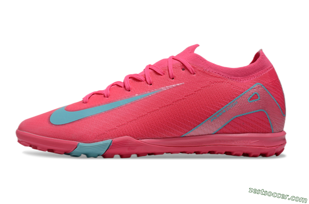 Nike Air Zoom Mercurial Vapor 16 Elite TF Low-Tops Soccer Shoes - Pink/Jade/White 2