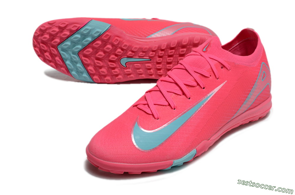 Nike Air Zoom Mercurial Vapor 16 Elite TF Low-Tops Soccer Shoes - Pink/Jade/White 3