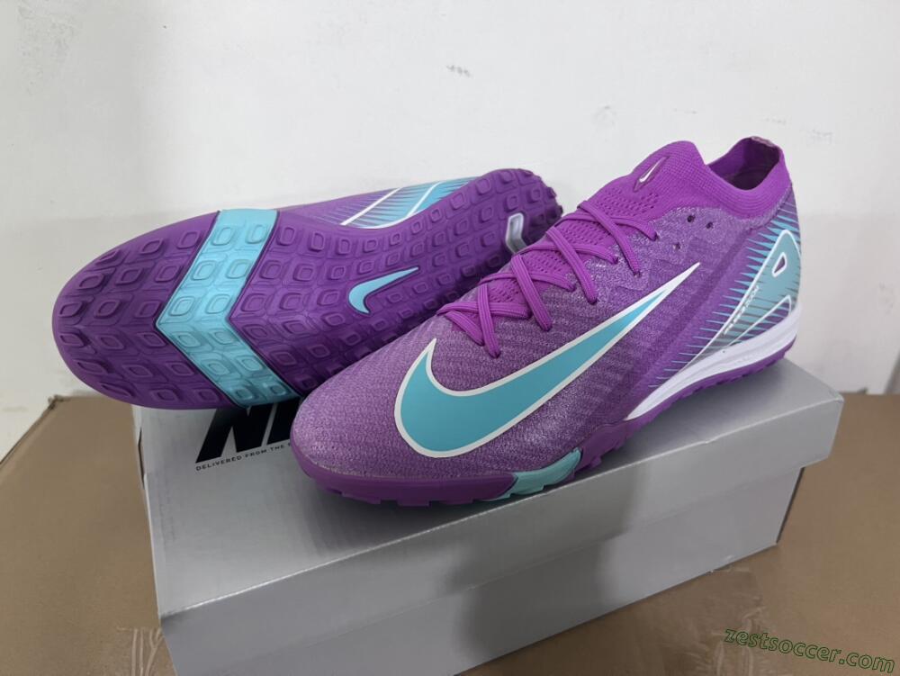 Nike Air Zoom Mercurial Vapor 16 Elite TF Low-Tops Soccer Shoes - Purple/Jade/White