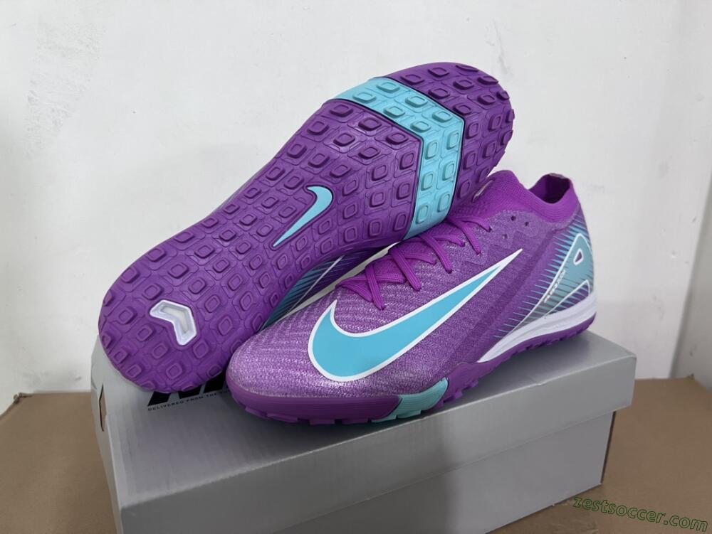 Nike Air Zoom Mercurial Vapor 16 Elite TF Low-Tops Soccer Shoes - Purple/Jade/White