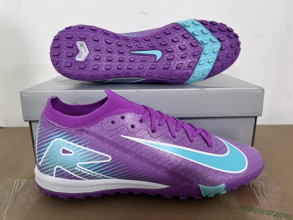Nike Air Zoom Mercurial Vapor 16 Elite TF Low-Tops Soccer Shoes - Purple/Jade/White