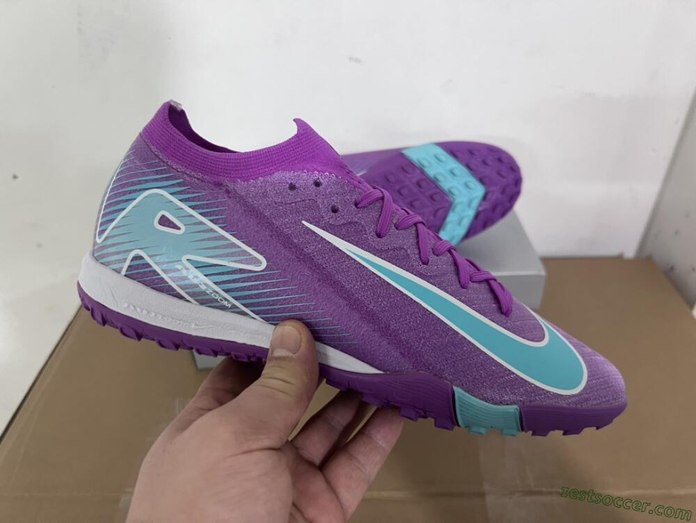 Nike Air Zoom Mercurial Vapor 16 Elite TF Low-Tops Soccer Shoes - Purple/Jade/White