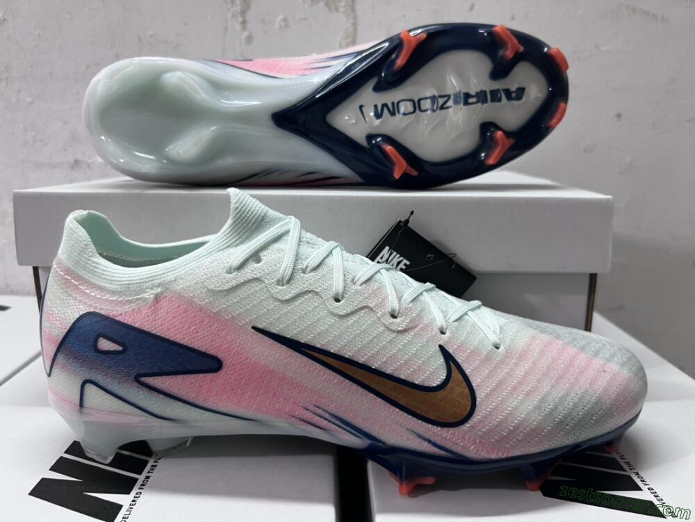 Nike Air Zoom Mercurial Vapor 16 Elite FG Low-Tops Soccer Cleats - Jade/Gold/Pink/Blue