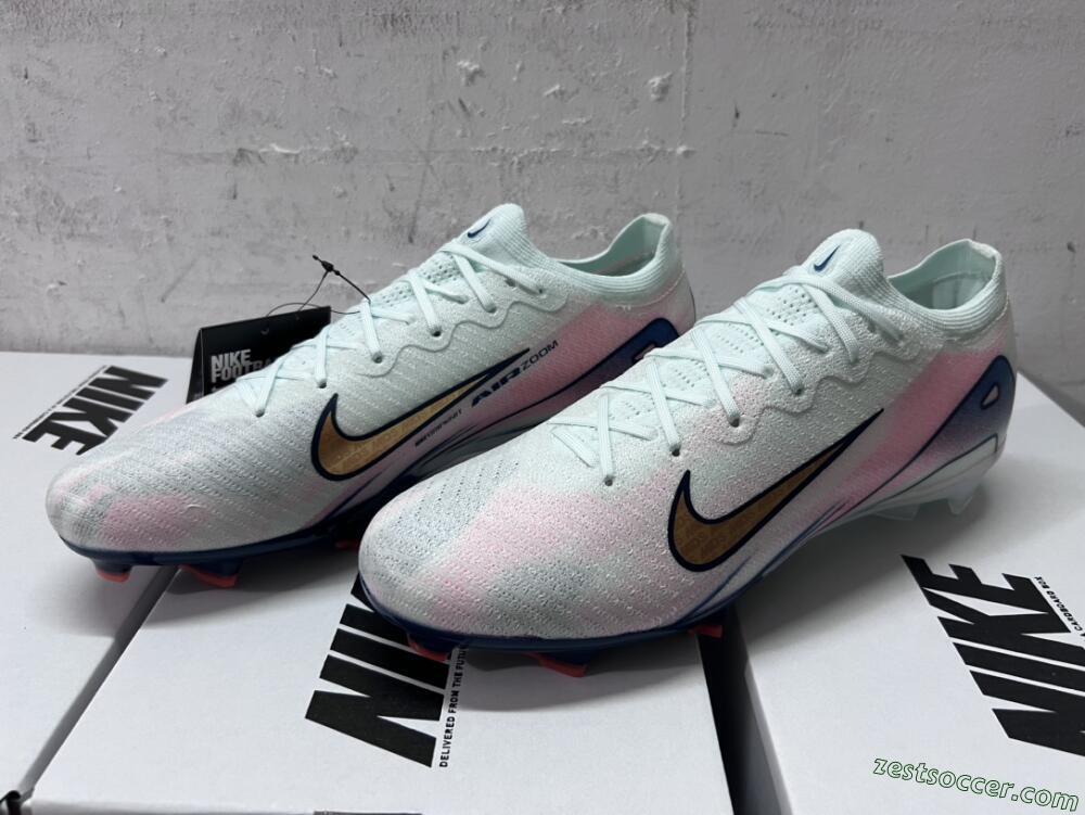 Nike Air Zoom Mercurial Vapor 16 Elite FG Low-Tops Soccer Cleats - Jade/Gold/Pink/Blue