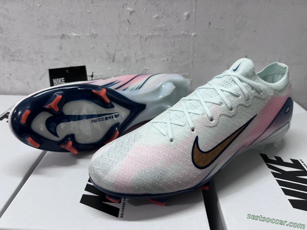 Nike Air Zoom Mercurial Vapor 16 Elite FG Low-Tops Soccer Cleats - Jade/Gold/Pink/Blue