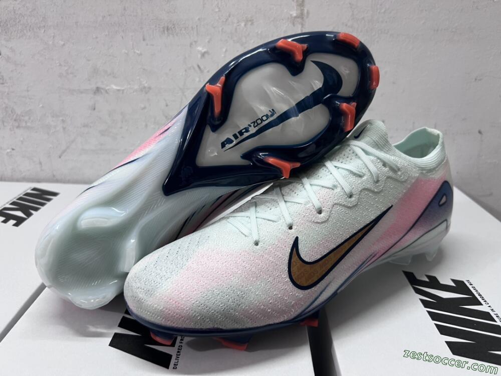 Nike Air Zoom Mercurial Vapor 16 Elite FG Low-Tops Soccer Cleats - Jade/Gold/Pink/Blue