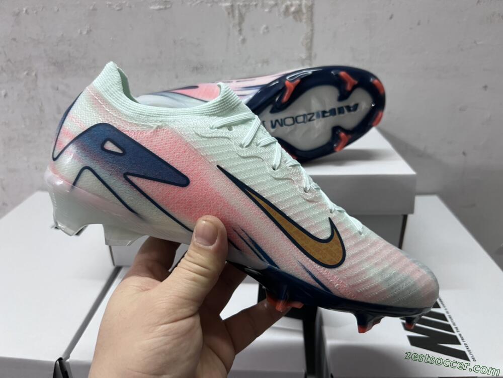 Nike Air Zoom Mercurial Vapor 16 Elite FG Low-Tops Soccer Cleats - Jade/Gold/Pink/Blue
