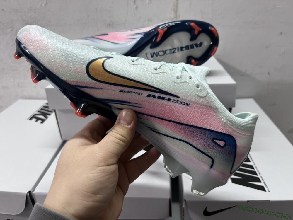 Nike Air Zoom Mercurial Vapor 16 Elite FG Low-Tops Soccer Cleats - Jade/Gold/Pink/Blue