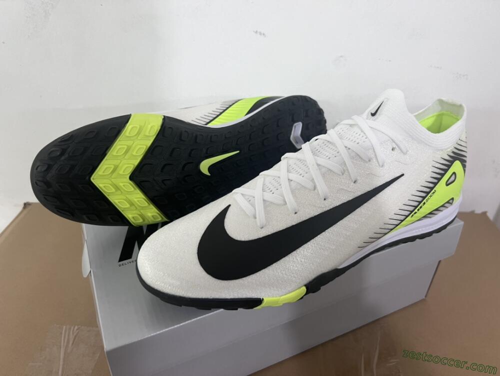 Nike Air Zoom Mercurial Vapor 16 Elite TF Low-Tops Soccer Shoes - White/Black/Yellow