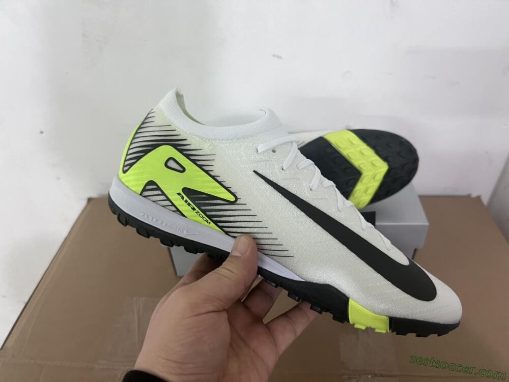 Nike Air Zoom Mercurial Vapor 16 Elite TF Low-Tops Soccer Shoes - White/Black/Yellow