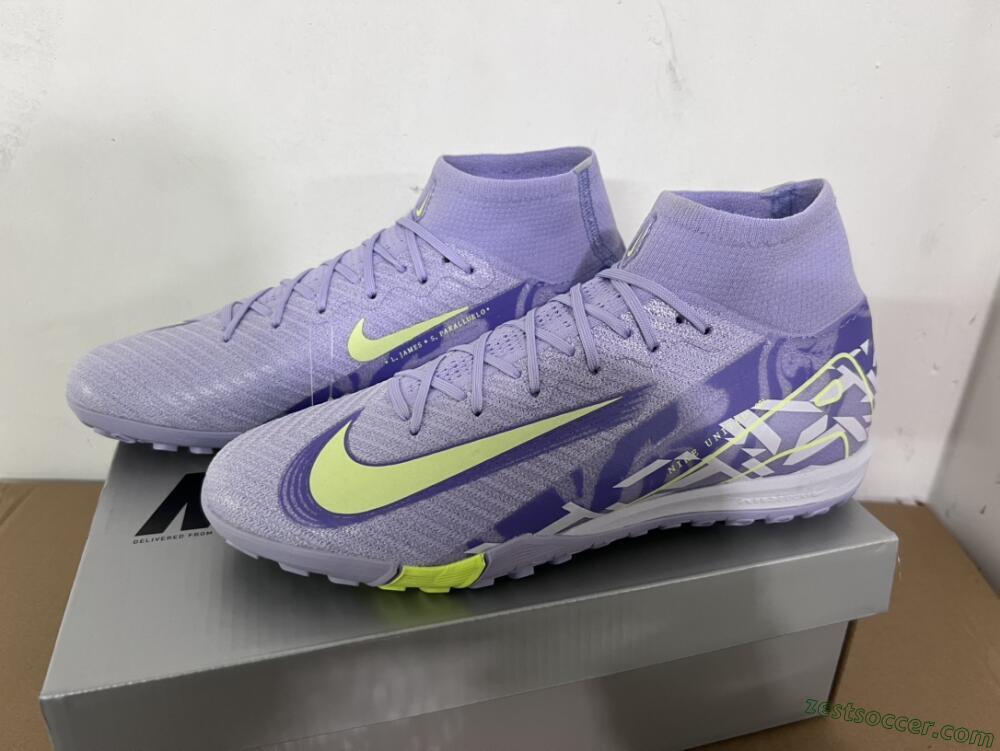 Nike Air Zoom Mercurial Superfly 10 Elite TF Low-Tops Soccer Shoes - Purple/Yellow/White