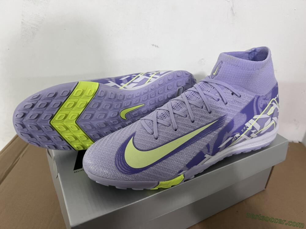 Nike Air Zoom Mercurial Superfly 10 Elite TF Low-Tops Soccer Shoes - Purple/Yellow/White