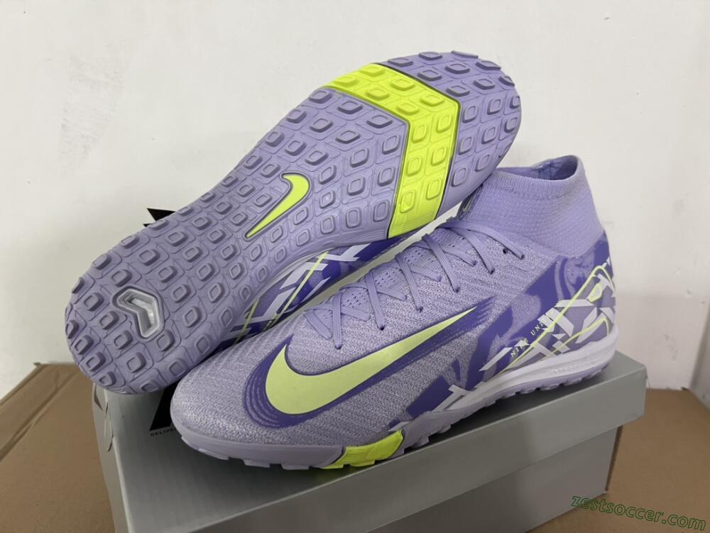 Nike Air Zoom Mercurial Superfly 10 Elite TF Low-Tops Soccer Shoes - Purple/Yellow/White