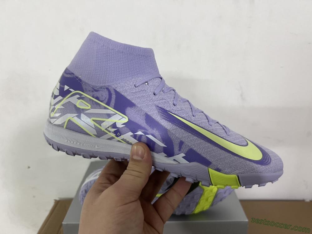Nike Air Zoom Mercurial Superfly 10 Elite TF Low-Tops Soccer Shoes - Purple/Yellow/White