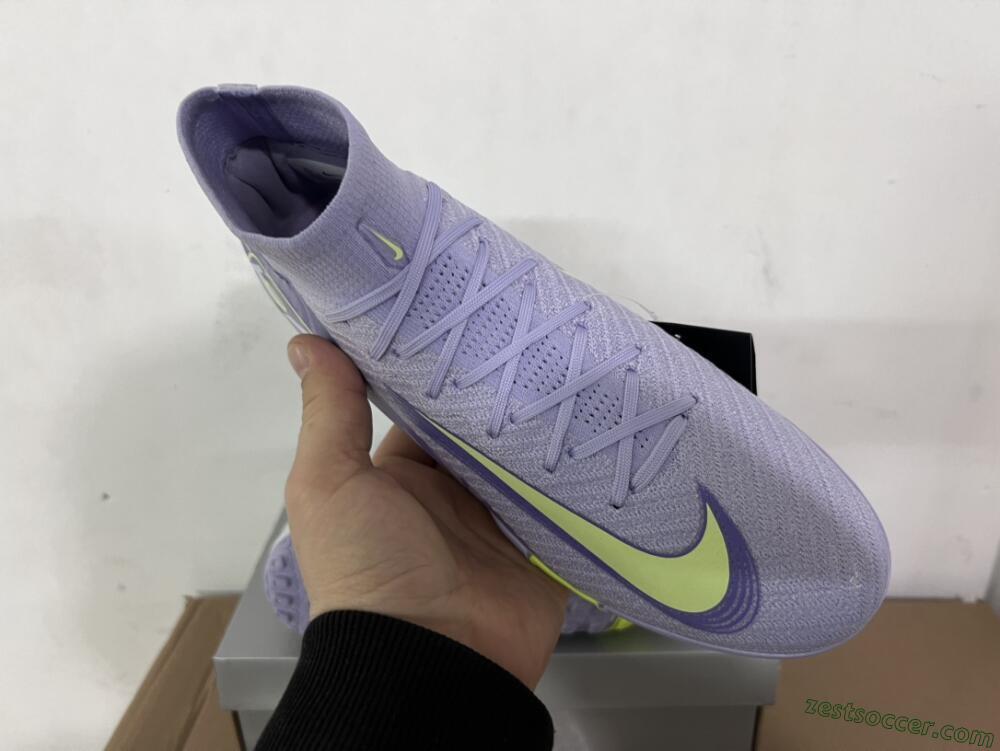 Nike Air Zoom Mercurial Superfly 10 Elite TF Low-Tops Soccer Shoes - Purple/Yellow/White