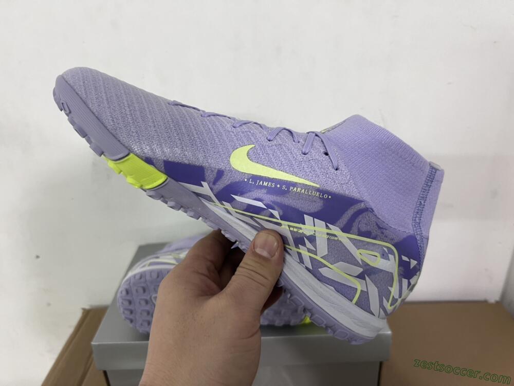 Nike Air Zoom Mercurial Superfly 10 Elite TF Low-Tops Soccer Shoes - Purple/Yellow/White