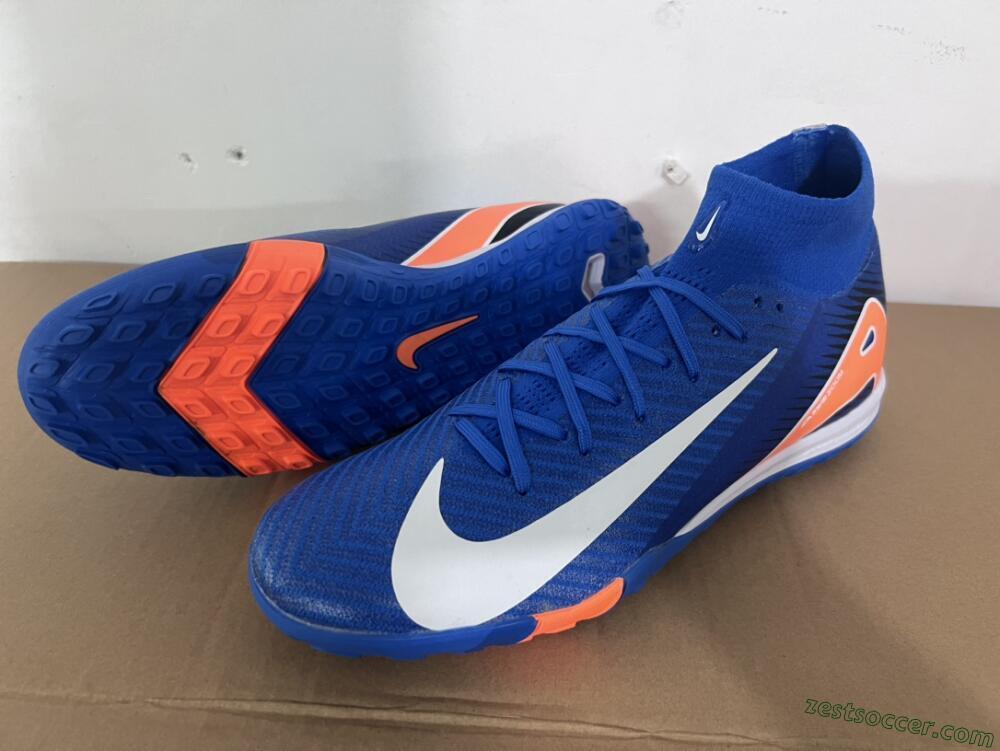 Nike Air Zoom Mercurial Superfly 10 Elite TF High-Tops Soccer Shoes - Blue/White/Orange