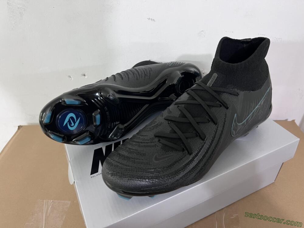 Nike Phantom Luna Elite NU FG High-Tops Soccer Cleats - Black/Blue
