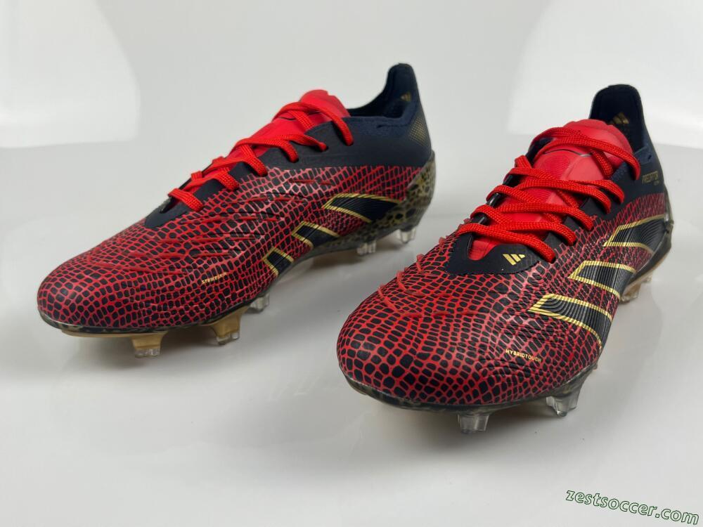 Adidas Predator Elite FG Low-Tops Soccer Cleats - Black/Red/Gold