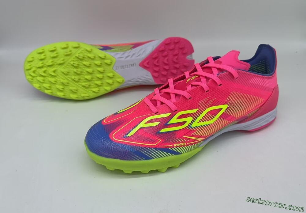 Adidas F50 Pro TF Low-Tops Soccer Shoes - Pink/Blue/Yellow